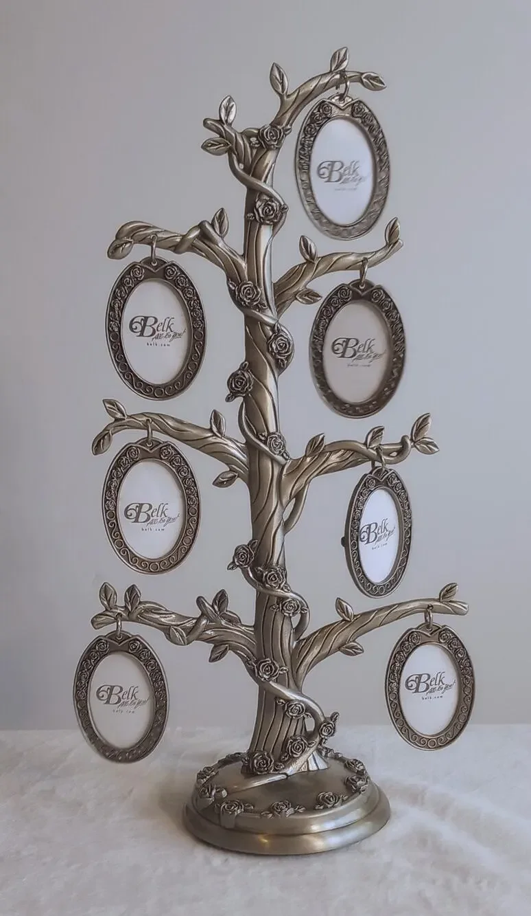 Home Accents Family Tree Photos Pewter Frame Holders History Decoration NEW